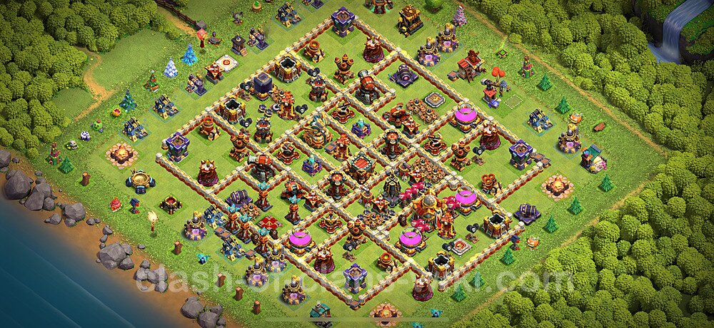 Anti Dragon TH16 Base Plan with Link, Hybrid, Copy Town Hall 16 Anti Air Design 2025, #1610