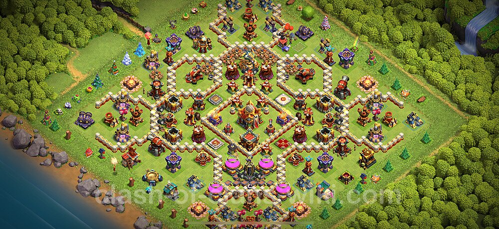 Die Anti 2 Sterne Base RH16 + Link, Anti Alles 2024 - COC Rathaus 16 Kopieren Base, #1732