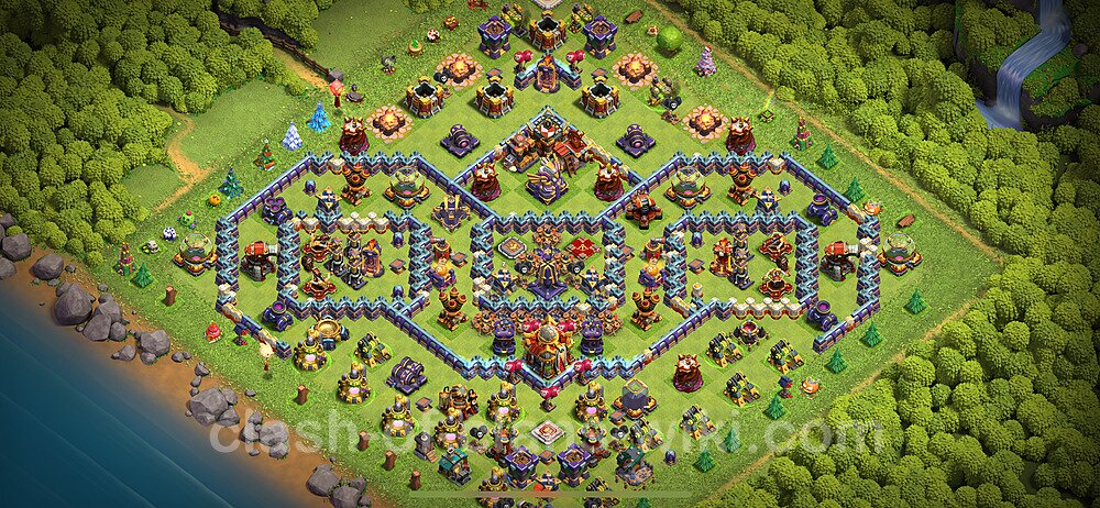 TH16 Trophy Base Plan with Link, Copy Town Hall 16 Base Design 2024, #1819