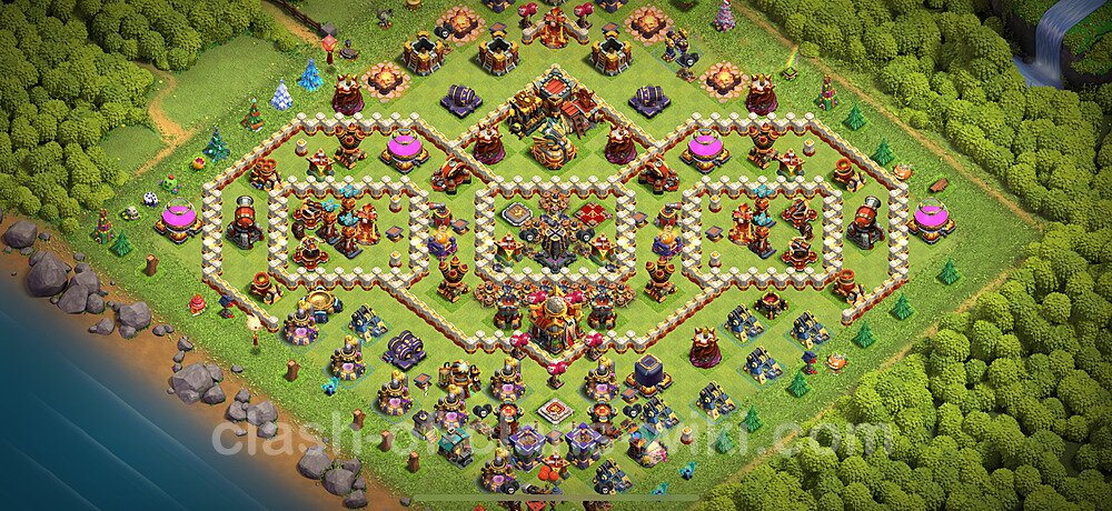 TH16 Trophy Base Plan with Link, Copy Town Hall 16 Base Design 2025, #1819