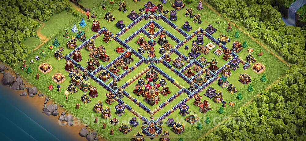 TH16 Trophy Base Plan with Link, Copy Town Hall 16 Base Design 2024, #1854