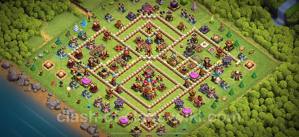 TH16 Trophy Base Plan with Link, Copy Town Hall 16 Base Design 2024, #1854