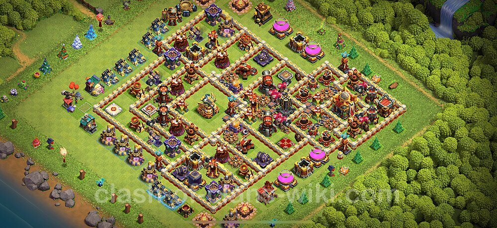 TH16 Trophy Base Plan with Link, Copy Town Hall 16 Base Design 2024, #1857