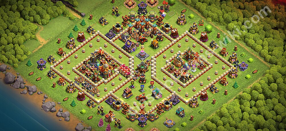 Base Anti Bintang 3 TH16 dengan Link, Anti Segalanya, Salin Desain Base Balai Kota 16 2026, #1871