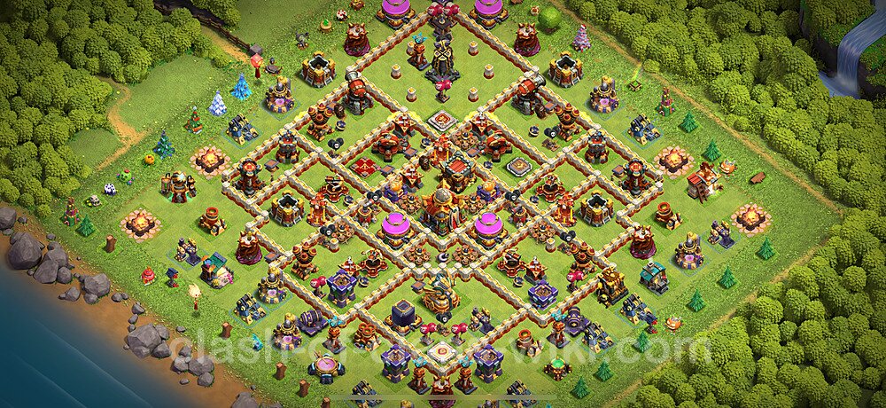 TH16 Trophy Base Plan with Link, Legend League, Copy Town Hall 16 Base Design 2024, #2185