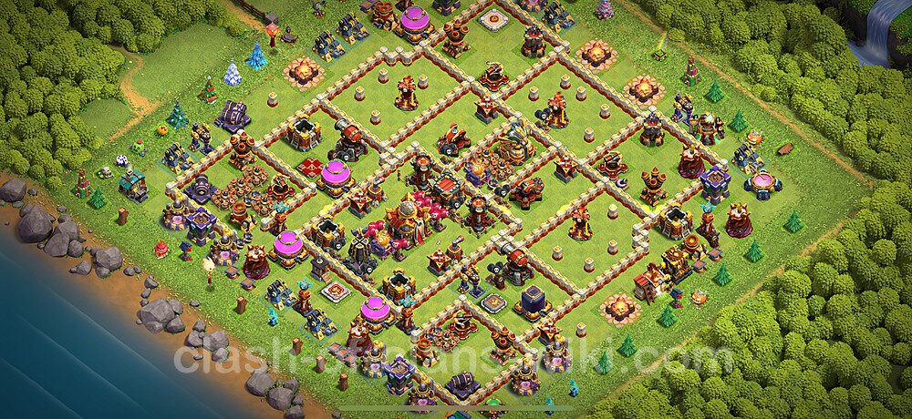 TH16 Anti 3 Stars Base Plan with Link, Anti Everything, Copy Town Hall 16 Base Design 2024, #2186