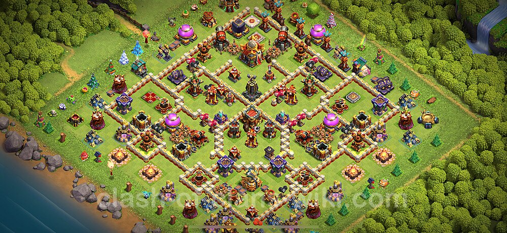 TH16 Anti 3 Stars Base Plan with Link, Anti Everything, Copy Town Hall 16 Base Design 2024, #2199