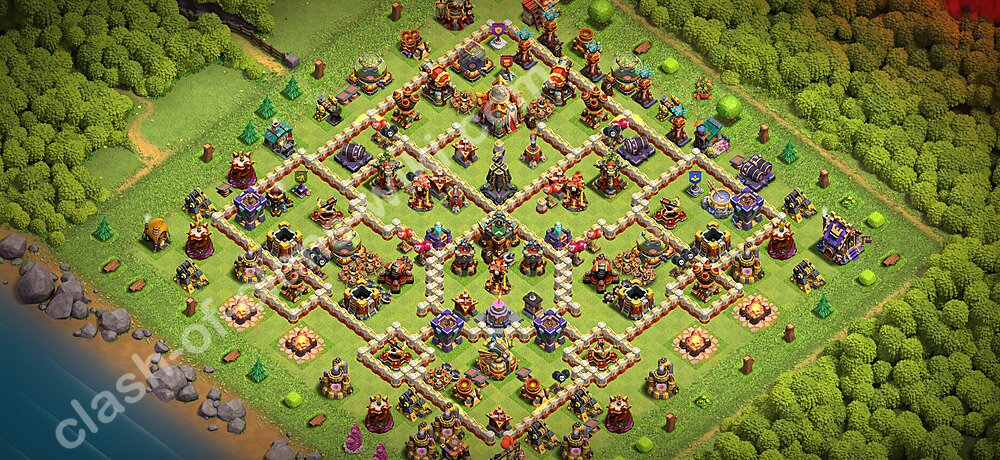 Base Anti Bintang 3 TH16 dengan Link, Anti Segalanya, Salin Desain Base Balai Kota 16 2026, #2199