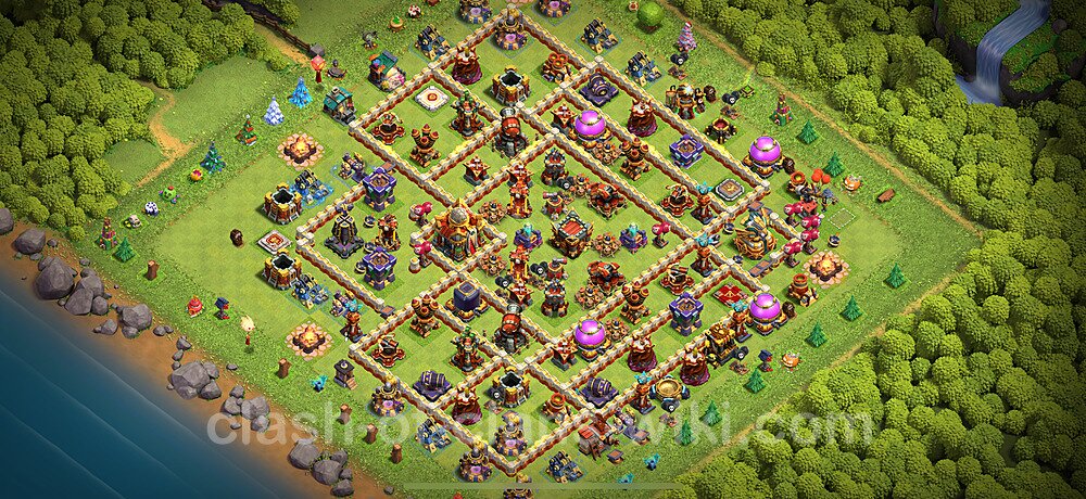 TH16 Anti 3 Stars Base Plan with Link, Copy Town Hall 16 Base Design 2024, #2203