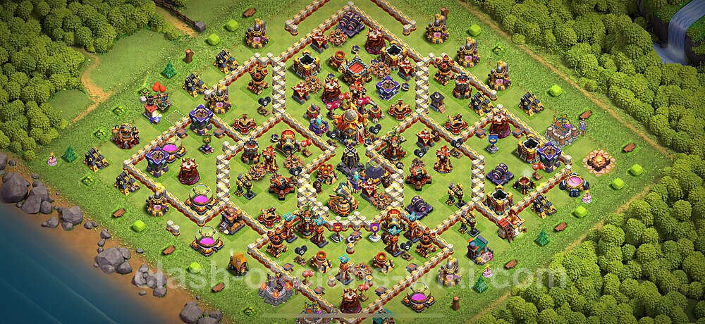Gute Base für Verteidigung RH16 + Link 2025 -  COC Rathaus 16 Kopieren Base, #2834