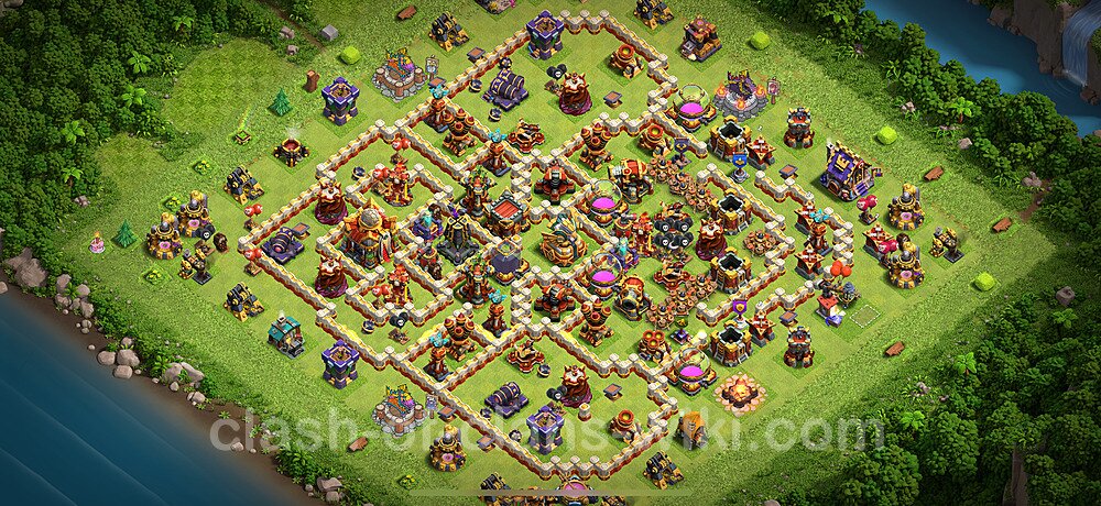 Die Anti 3 Sterne Base RH16 + Link, Anti Alles 2025 - COC Rathaus 16 Kopieren Base, #2836