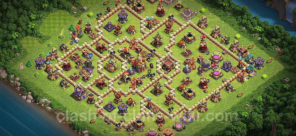 Die Anti Alles Base RH16 + Link 2025 - COC Rathaus 16 Kopieren Base, #2838