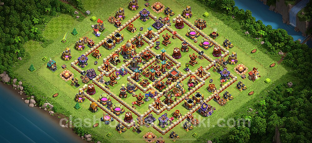 TH16 Anti 3 Stars Base Plan with Link, Hybrid, Copy Town Hall 16 Base Design 2025, #2881