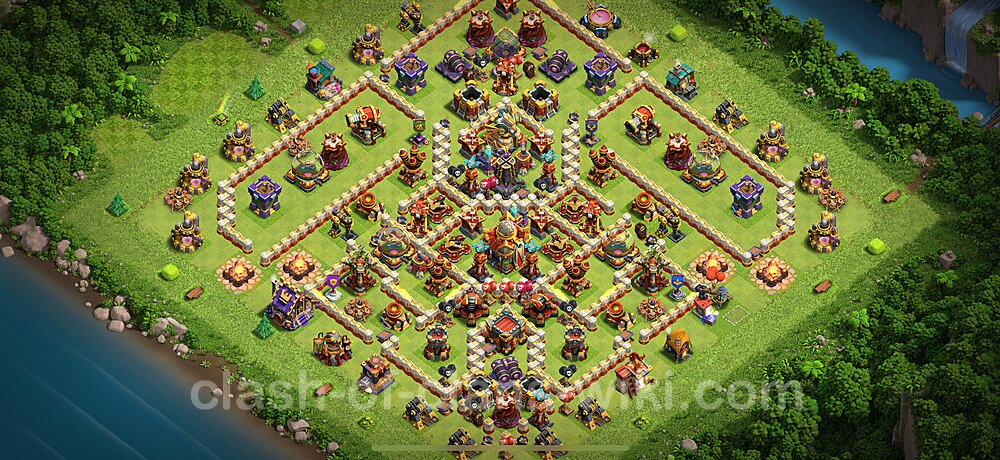 TH16 Anti 2 Stars Base Plan with Link, Anti Air / Electro Dragon, Copy Town Hall 16 Base Design, #2893