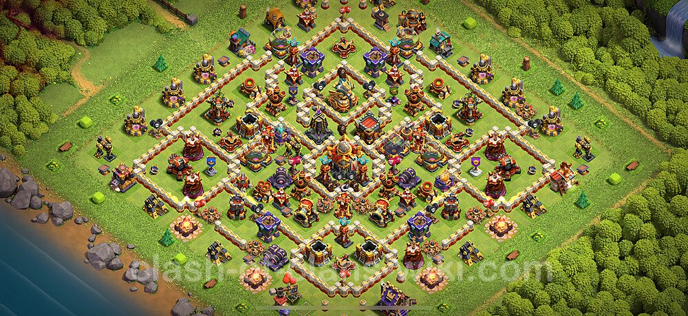 TH16 Anti 2 Stars Base Plan with Link, Legend League, Copy Town Hall 16 Base Design 2025, #2927