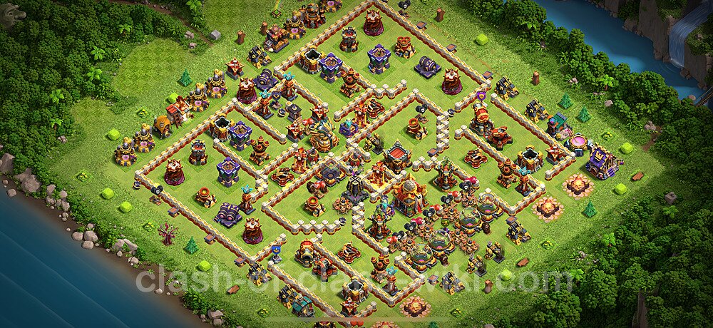 TH16 Trophy Base Plan with Link, Copy Town Hall 16 Base Design 2025, #2960