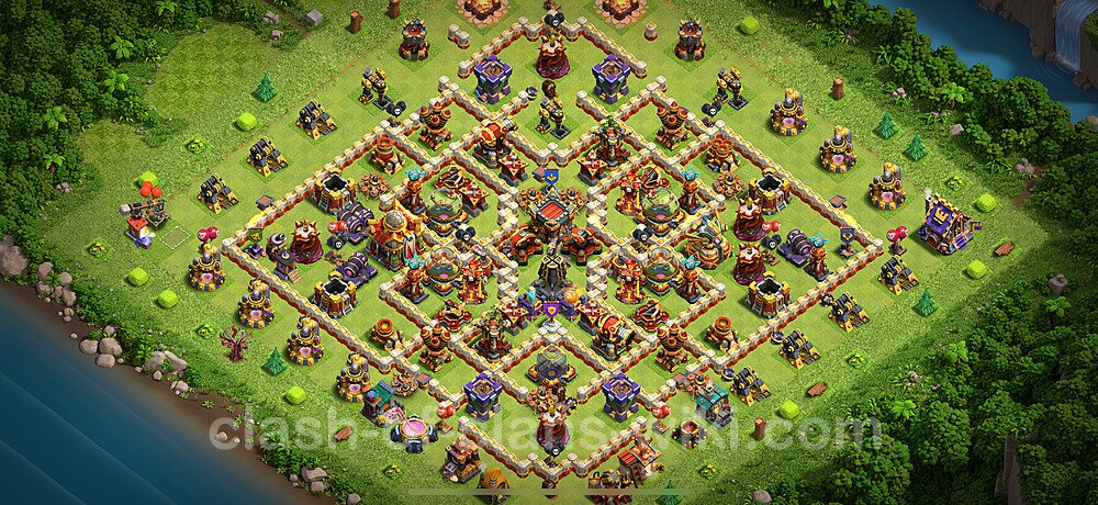 TH16 Trophy Base Plan with Link, Copy Town Hall 16 Base Design 2025, #2962