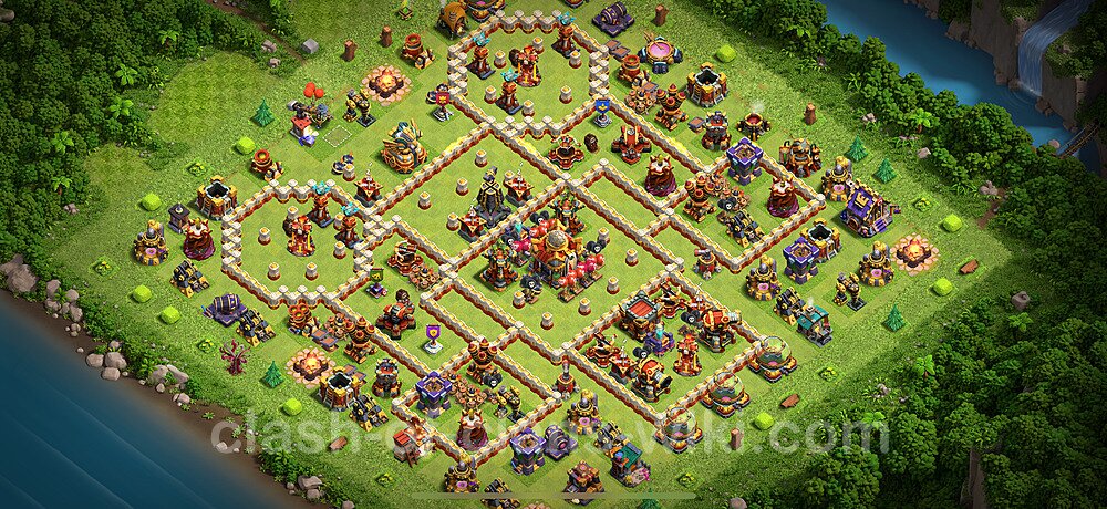 TH16 Trophy Base Plan with Link, Legend League, Copy Town Hall 16 Base Design 2025, #2972