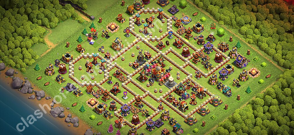 Base Trofi TH16 dengan Link, Liga Legenda, Salin Desain Base Balai Kota 16 2026, #2972