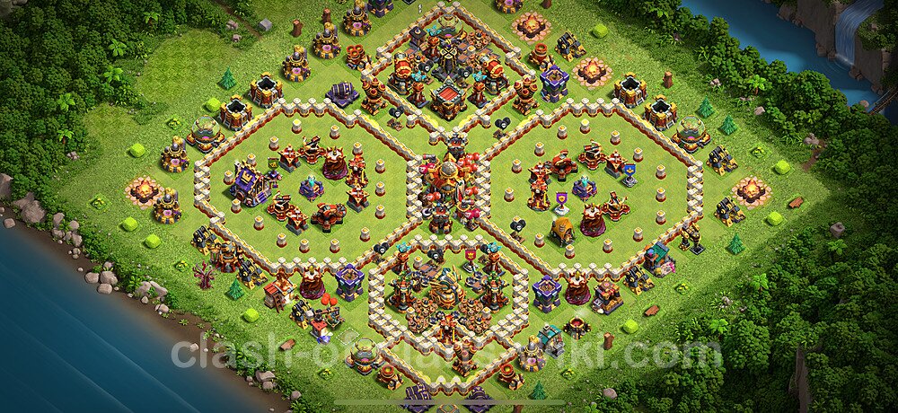 TH16 Trophy Base Plan with Link, Anti Everything, Copy Town Hall 16 Base Design 2025, #2973