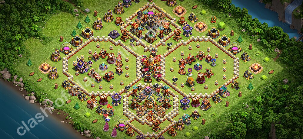 Municipio livello 16 Base + Link, Anti tutto - Miglior Disposizione Villaggio per Difesa COC 2026 TH16, #2973