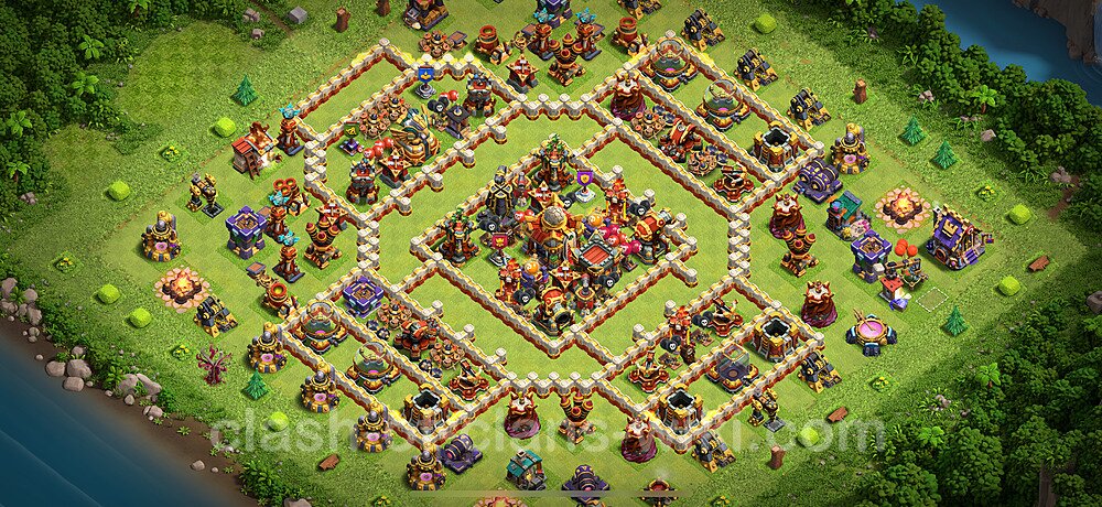 トロフィーコレクションの基本計画タウンホールレベル16, 異形2975