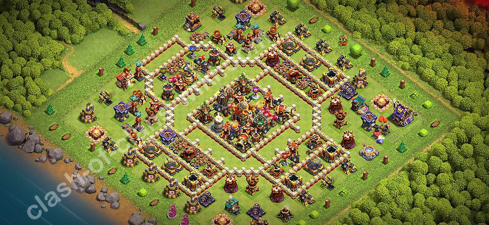 Base Trofi TH16 dengan Link, Liga Legenda, Salin Desain Base Balai Kota 16 2026, #2975