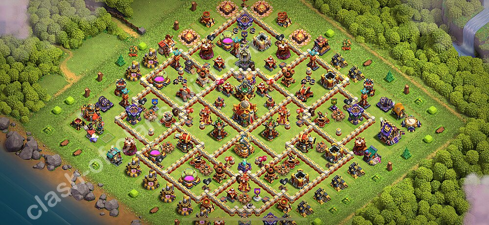 TH16 Trophy Base Plan with Link, Legend League, Copy Town Hall 16 Base Design 2026, #3234
