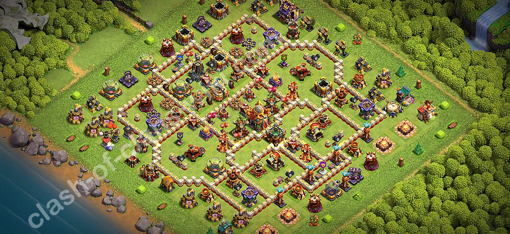 TH16 Trophy Base Plan with Link, Legend League, Copy Town Hall 16 Base Design 2026, #3254