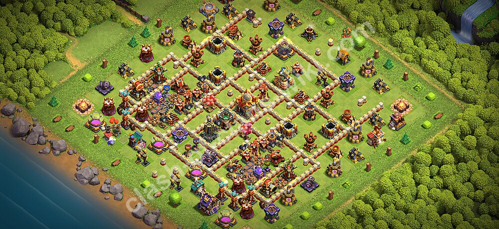 TH16 Anti 3 Stars Base Plan with Link, Anti Air / Electro Dragon, Copy Town Hall 16 Base Design 2026, #3424