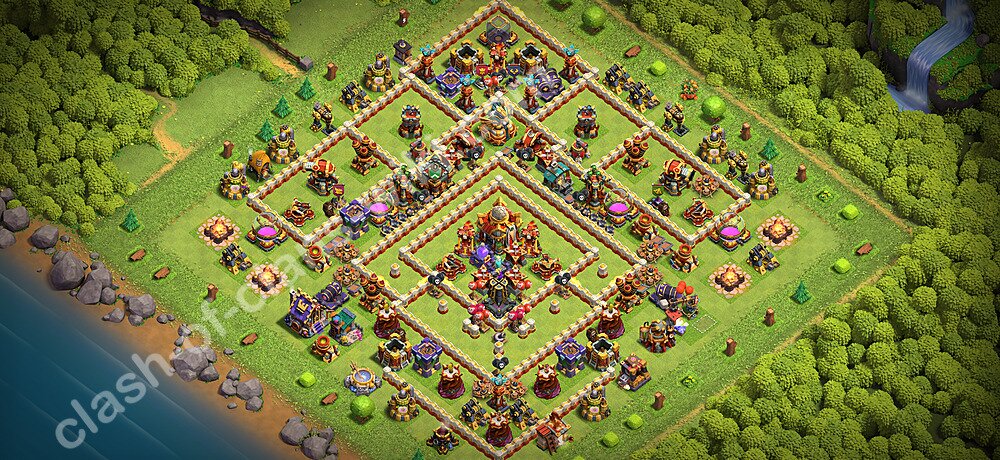 TH16 Trophy Base Plan with Link, Anti 3 Stars, Copy Town Hall 16 Base Design 2026, #3517