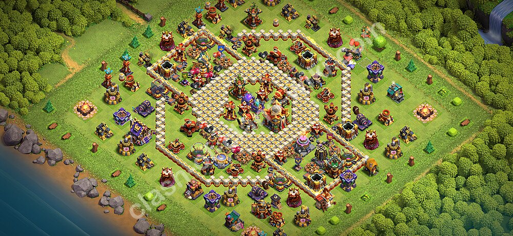 TH16 Anti 3 Stars Base Plan with Link, Copy Town Hall 16 Base Design 2026, #3601