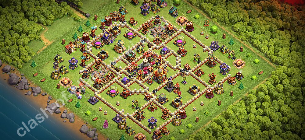 TH16 Anti 3 Stars Base Plan with Link, Copy Town Hall 16 Base Design 2026, #3692
