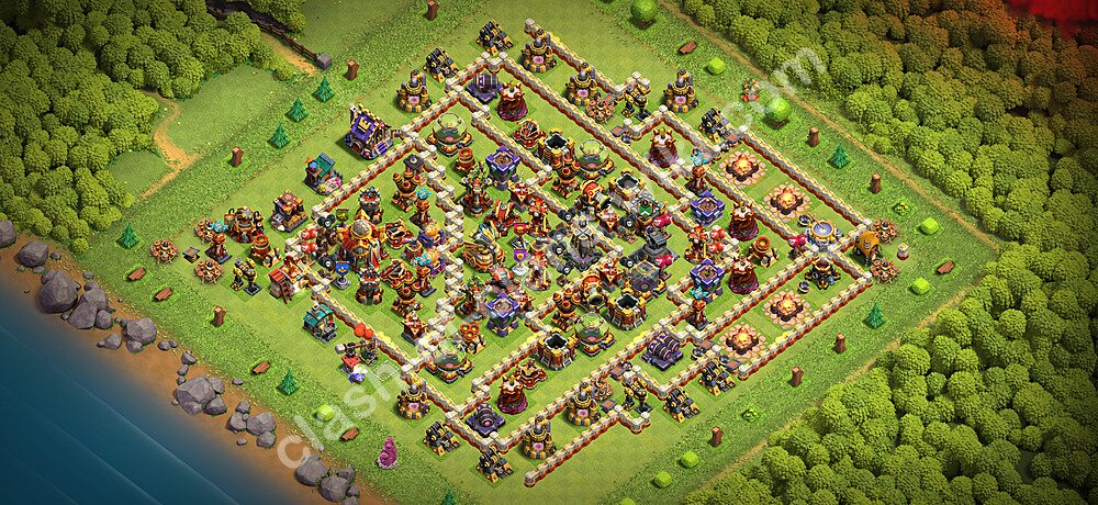 TH16 Trophy Base Plan with Link, Copy Town Hall 16 Base Design 2026, #3701