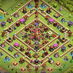 Base plan TH16 (design / layout) with Link, Anti 2 Stars, Hybrid for Farming, #1489