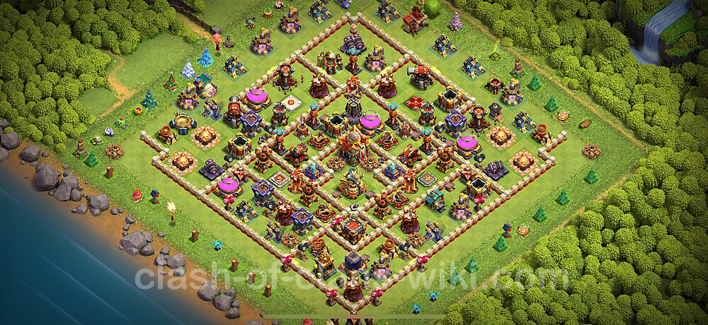 Base plan TH16 (design / layout) with Link, Anti 3 Stars for Farming 2025, #1487