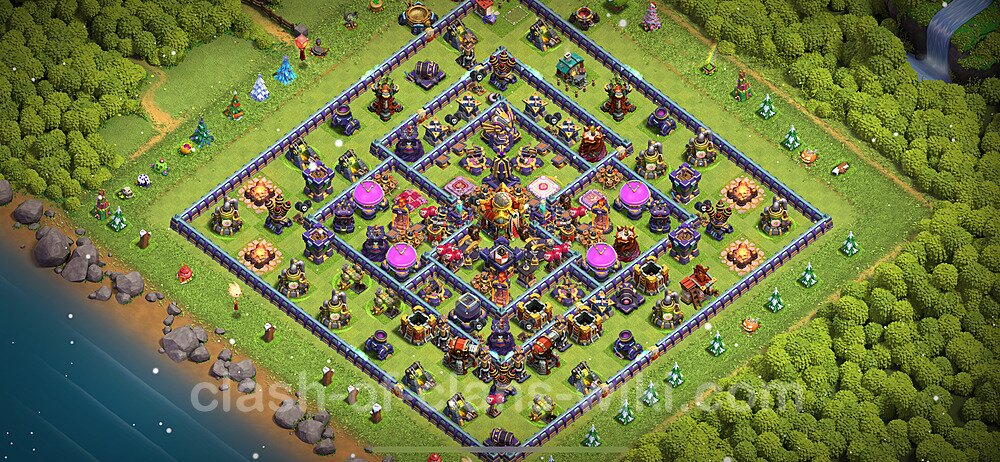 Base plan TH16 (design / layout) with Link, Anti 3 Stars for Farming 2024, #1513