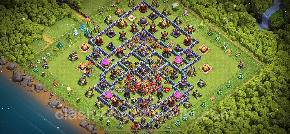 Base plan TH16 (design / layout) with Link, Anti 3 Stars for Farming 2024, #1564