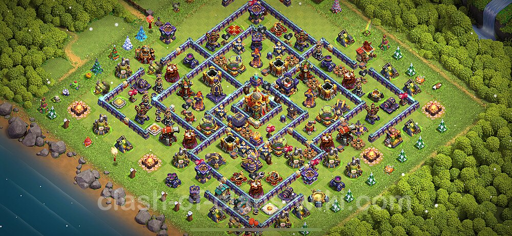 Base plan TH16 (design / layout) with Link, Anti 3 Stars for Farming 2024, #1620