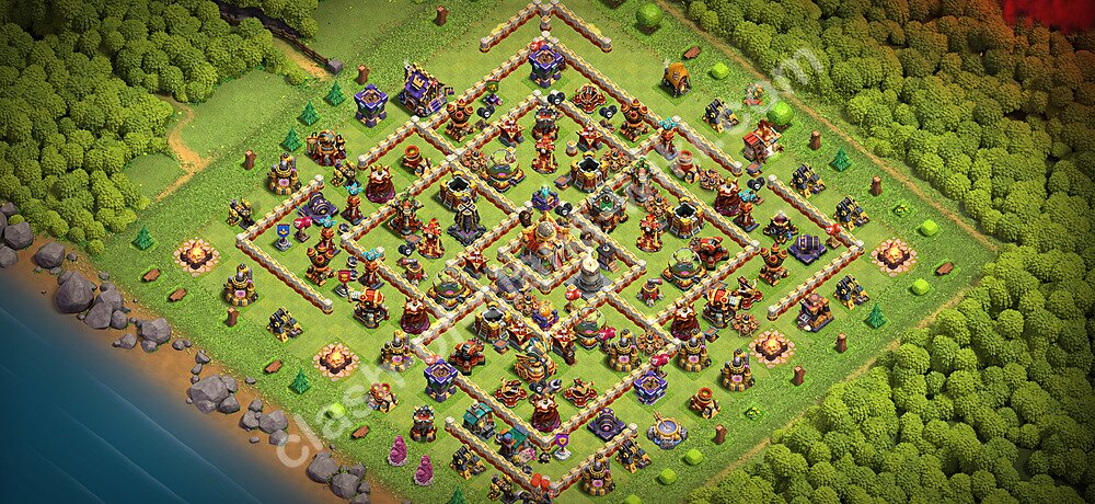Base TH16 (desain / tata letak) dengan Link, Anti Bintang 3 untuk Farming 2026, #1620