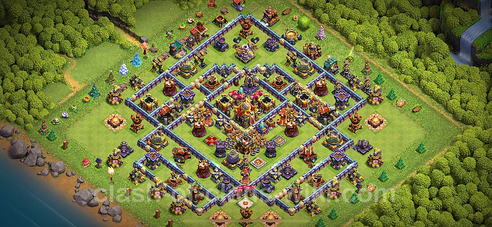 Base plan TH16 (design / layout) with Link, Anti 3 Stars for Farming 2024, #1855