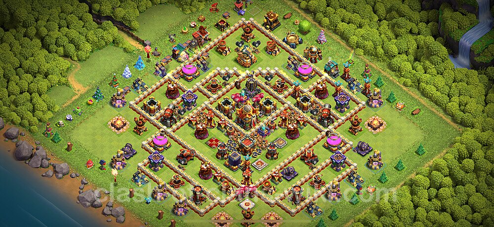 Base plan TH16 (design / layout) with Link, Anti 3 Stars for Farming 2024, #1855