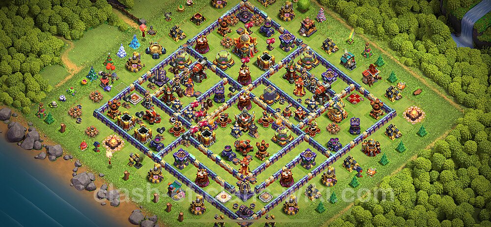 Base plan TH16 (design / layout) with Link, Anti 3 Stars for Farming 2024, #2059