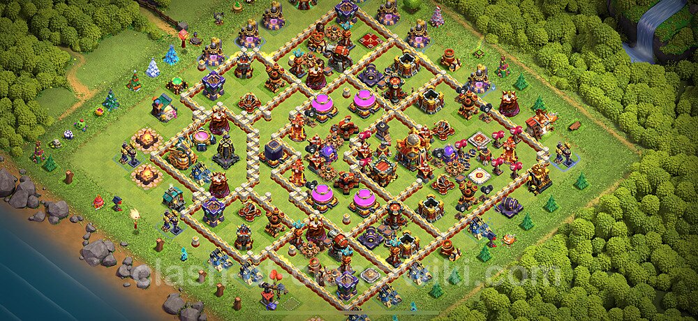 Base plan TH16 (design / layout) with Link, Anti 3 Stars for Farming 2024, #2188