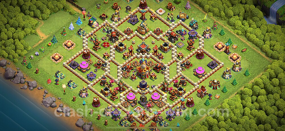 Base plan TH16 (design / layout) with Link, Anti 3 Stars, Hybrid for Farming 2024, #2197