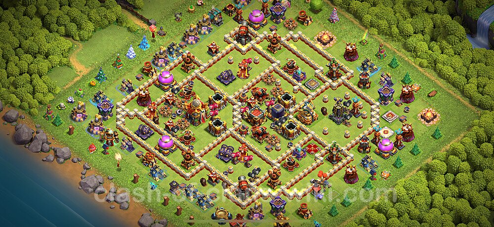 Base plan TH16 (design / layout) with Link, Anti 3 Stars, Anti Everything for Farming 2024, #2201