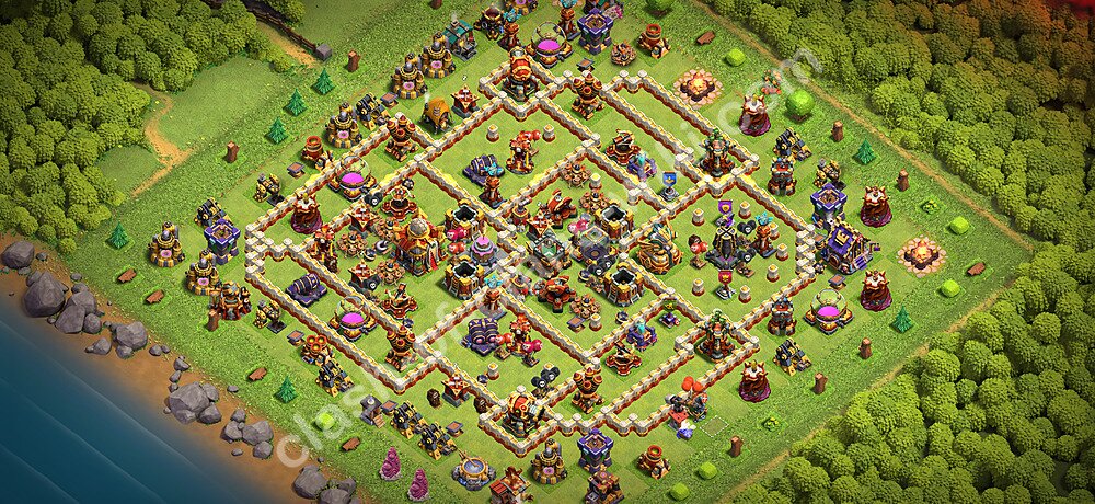 Gute Base für Farm RH16 + Link, Anti 3 Sterne, Anti Alles 2026 - COC Rathaus 16, #2201