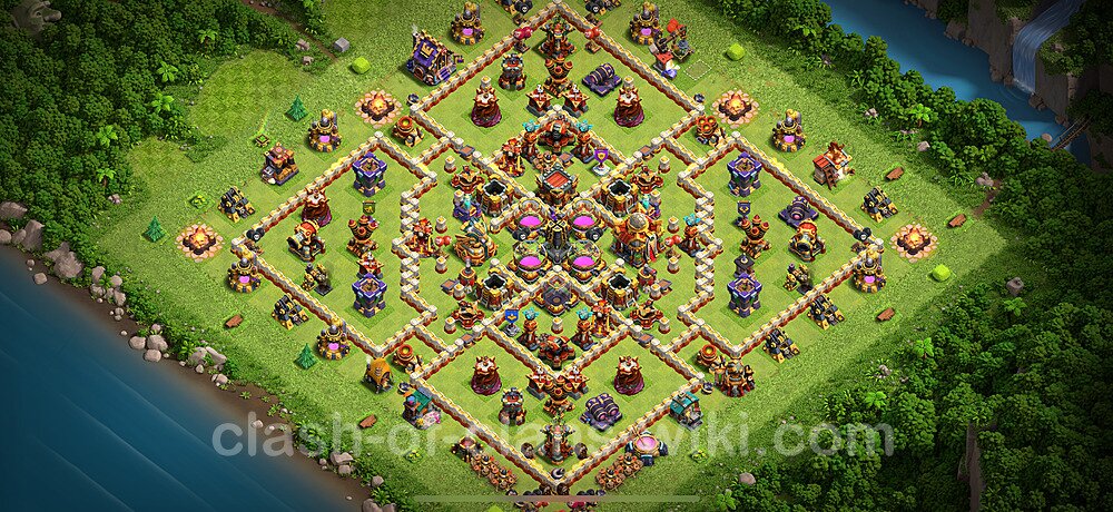 Base plan TH16 (design / layout) with Link, Anti 3 Stars, Hybrid for Farming 2025, #2882