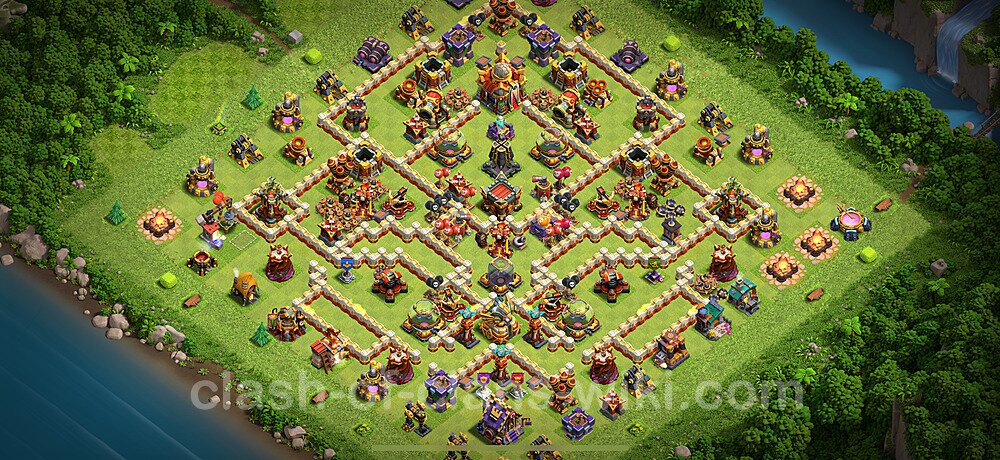 Base plan TH16 (design / layout) with Link, Anti 3 Stars for Farming 2025, #2896