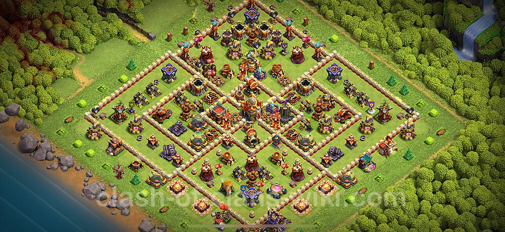 Base plan TH16 (design / layout) with Link, Anti 3 Stars for Farming 2025, #2942